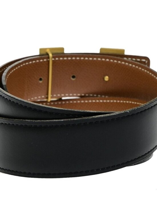 HERMES H Logo Constance Reversible Buckle Belt Leather #68 Black Brown 82RL054 main image 10